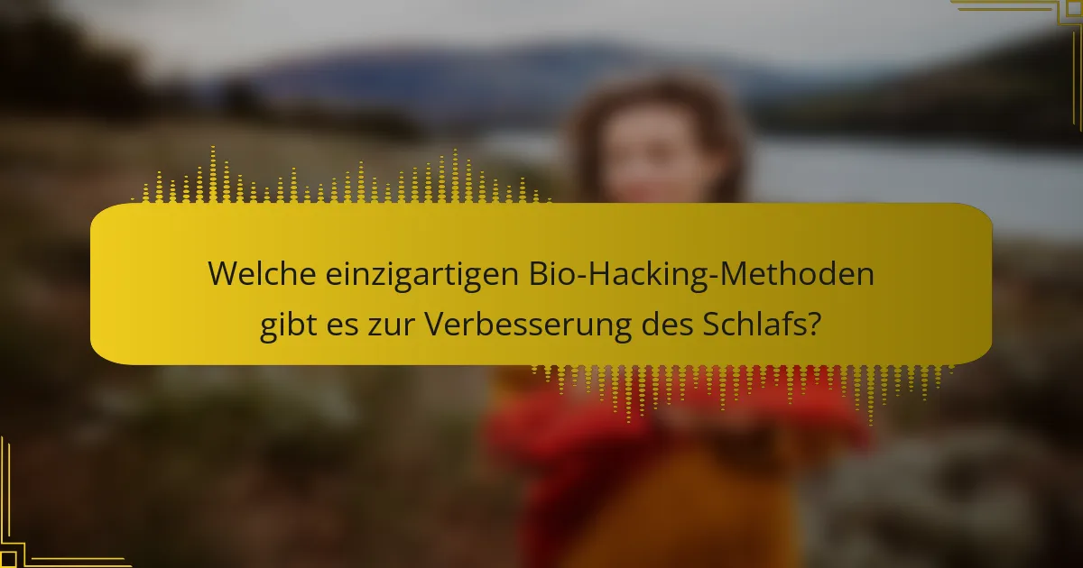 Welche einzigartigen Bio-Hacking-Methoden gibt es zur Verbesserung des Schlafs?