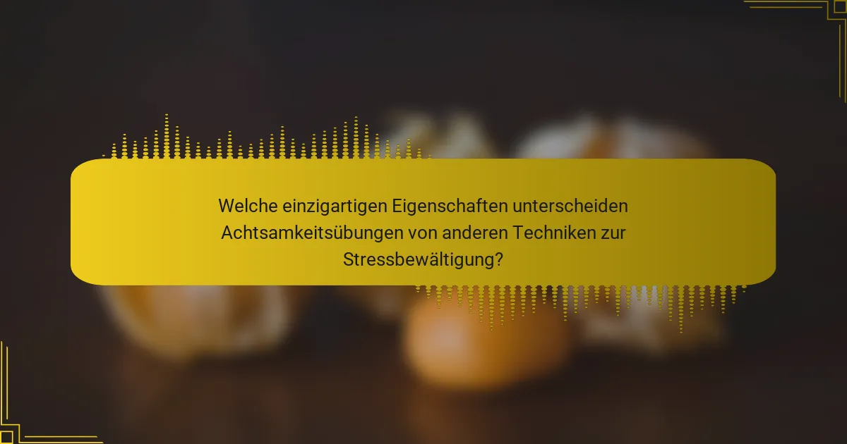 Welche einzigartigen Eigenschaften unterscheiden Achtsamkeitsübungen von anderen Techniken zur Stressbewältigung?