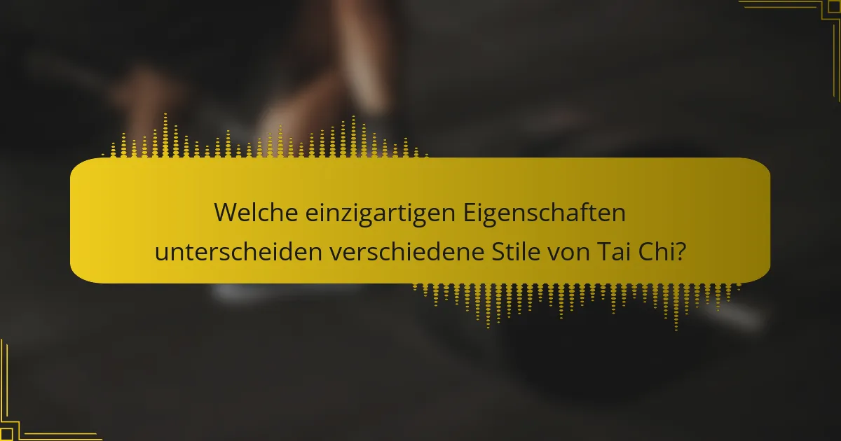Welche einzigartigen Eigenschaften unterscheiden verschiedene Stile von Tai Chi?