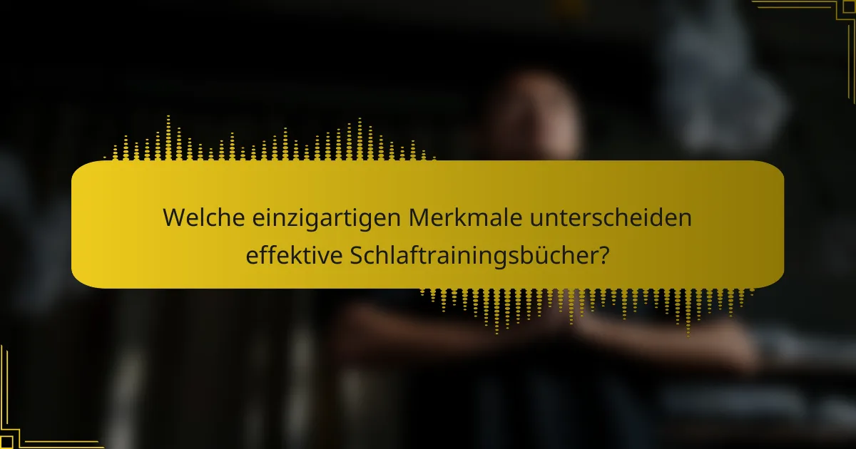 Welche einzigartigen Merkmale unterscheiden effektive Schlaftrainingsbücher?