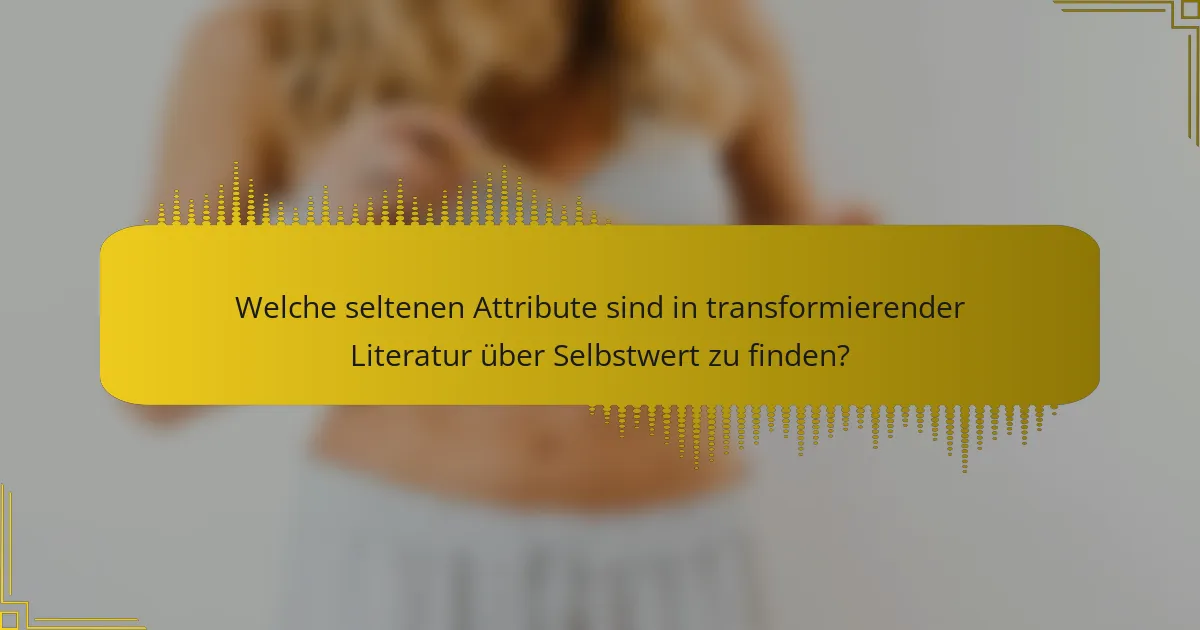 Welche seltenen Attribute sind in transformierender Literatur über Selbstwert zu finden?