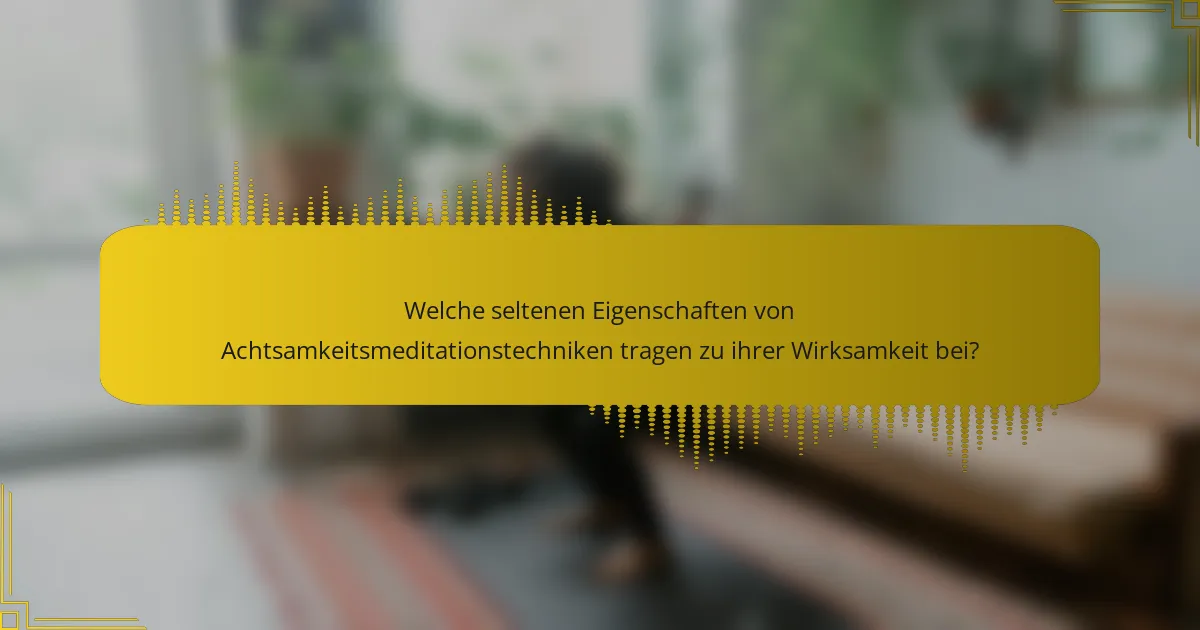 Welche seltenen Eigenschaften von Achtsamkeitsmeditationstechniken tragen zu ihrer Wirksamkeit bei?